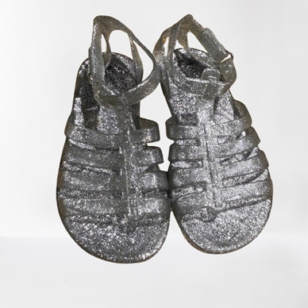 Glittery Silver Sandals - NEW